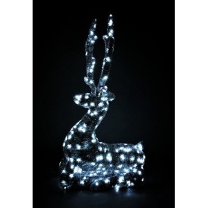 Светящийся олень в мишуре, серия 1,9 м, лежащий Светящийся олень в мишуре, серия 1,9 м, лежащий